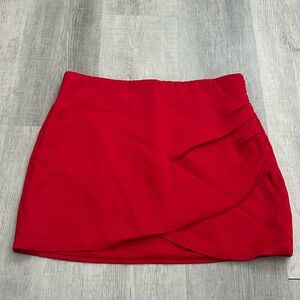 NWOT Zara Satin Mini Skirt Red